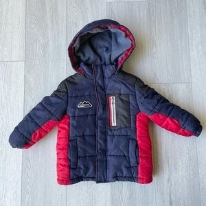 London Fog Boys Color Block Puffer Coat S/4 Blue